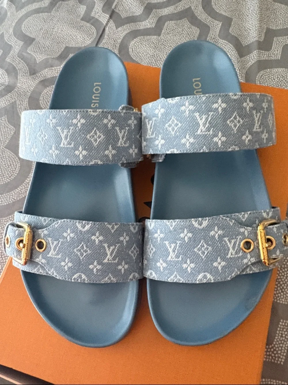 Louis Vuitton Light Blue Monogram Denim Double-Strap Slides
Can ship next day - Picture 5 of 13